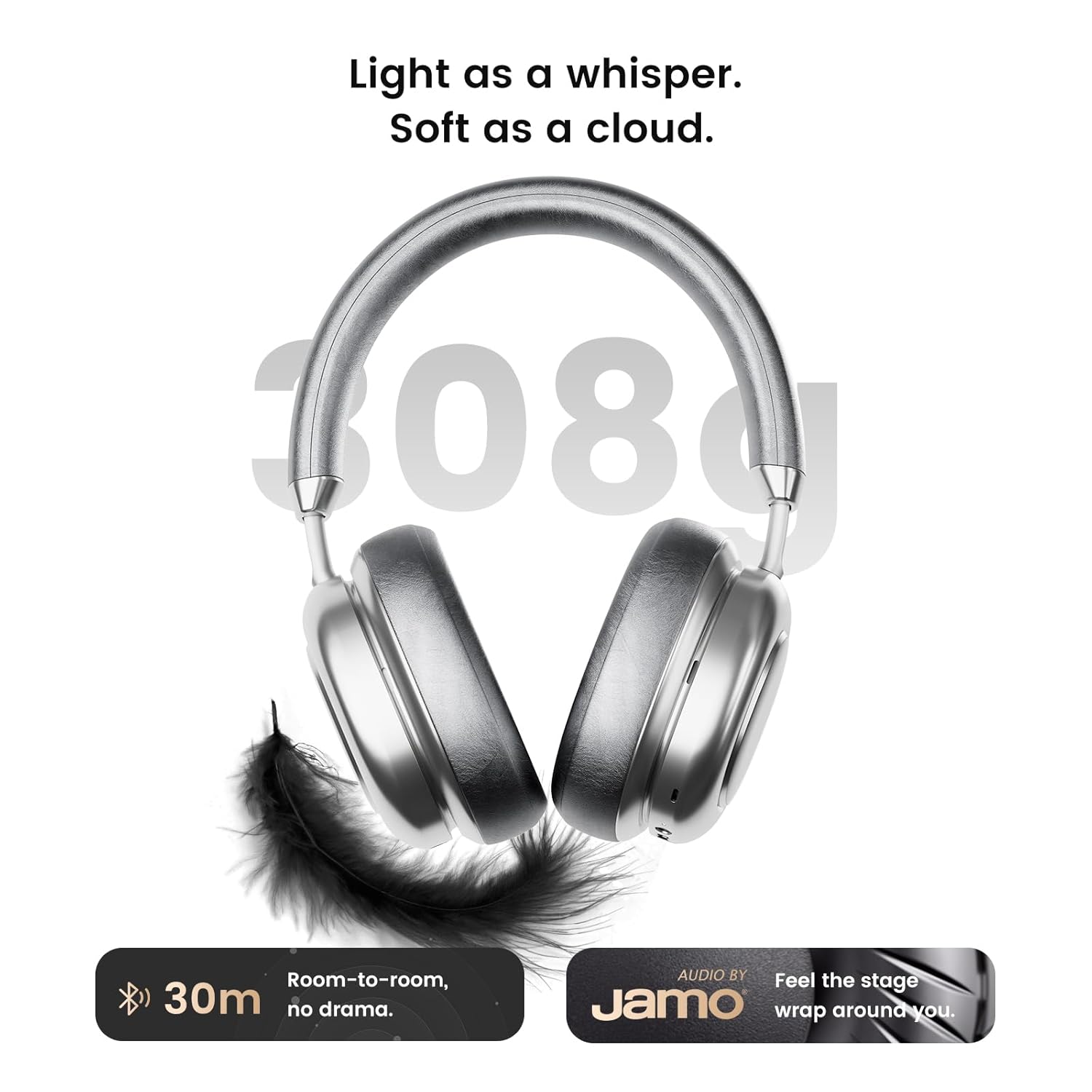 vws x1 wireless over ear bluetooth headphones, noise cancelling headphones with 40mm jamo drivers, dual oled touchscreen, app control, 60h playtime, silver vws x1 wireless over ear bluetooth headphones, noise cancelling headphones with 40mm jamo drivers, dual oled touchscreen, app control, 60h playtime, silver