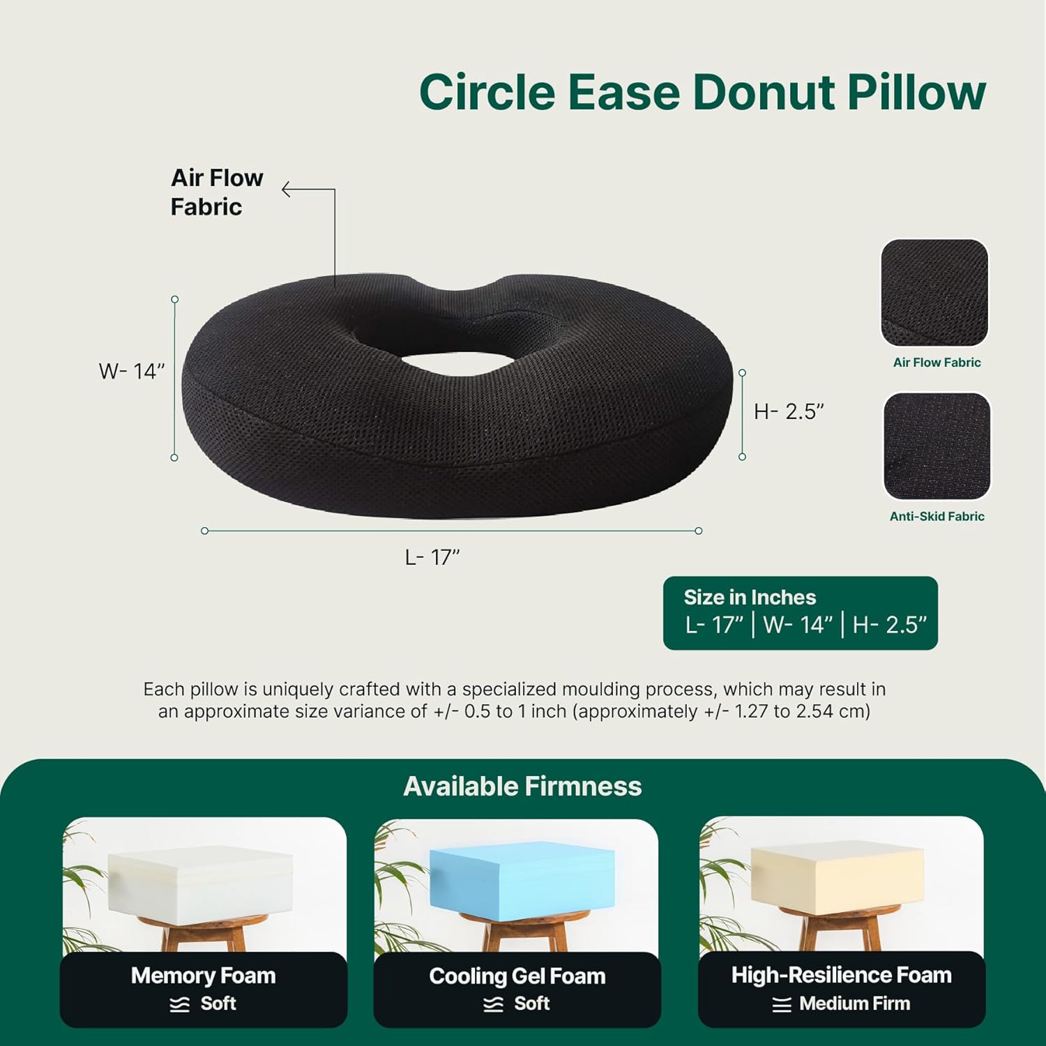 the white willow donut pillow – medium firm hr memory foam coccyx seat cushion for tailbone, hemorrhoid & piles pain relief – car & office chair – above 60kg – classic black the white willow donut pillow – medium firm hr memory foam coccyx seat cushion for tailbone, hemorrhoid & piles pain relief – car & office chair – above 60kg – classic black