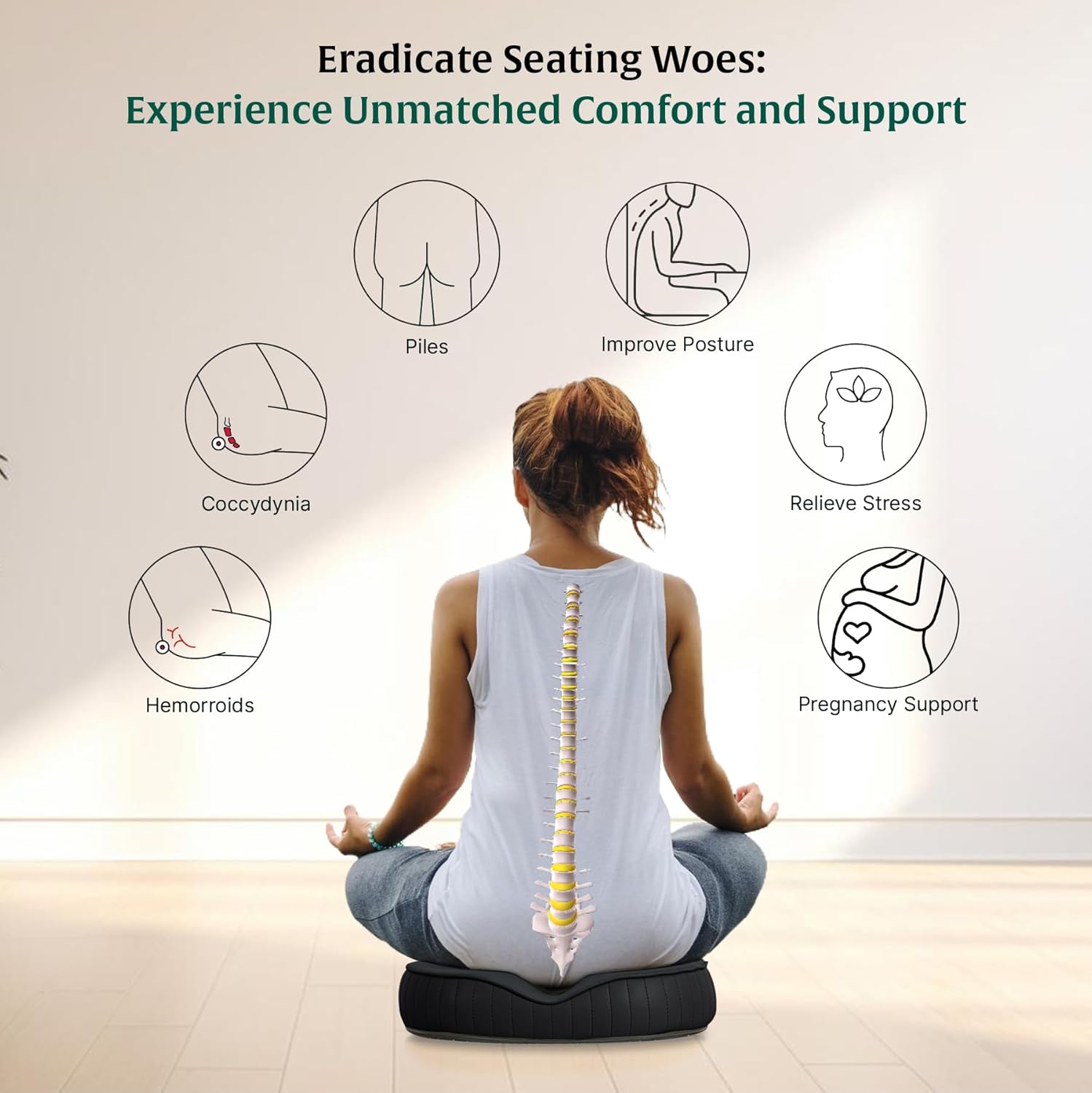 the white willow donut pillow – medium firm hr memory foam coccyx seat cushion for tailbone, hemorrhoid & piles pain relief – car & office chair – above 60kg – classic black the white willow donut pillow – medium firm hr memory foam coccyx seat cushion for tailbone, hemorrhoid & piles pain relief – car & office chair – above 60kg – classic black